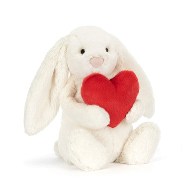 Lapin timide coeur d'amour rouge