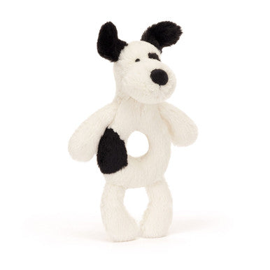 Hochet anneau pour chiot Bashful noir et crème