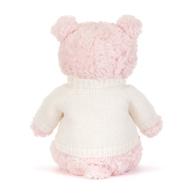 Ours Leola avec pull crème personnalisé