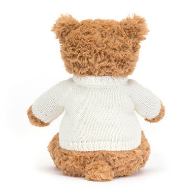 Ours Bartholomew avec pull crème personnalisé