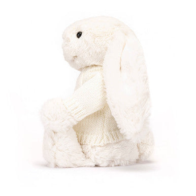 Lapin crème timide avec pull crème personnalisé