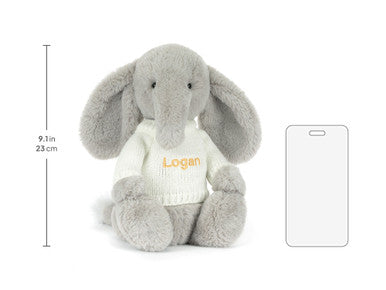 Bashful Luxe Elephant Thuddeus avec pull crème personnalisé
