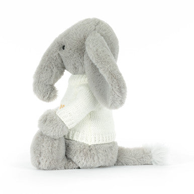 Bashful Luxe Elephant Thuddeus avec pull crème personnalisé