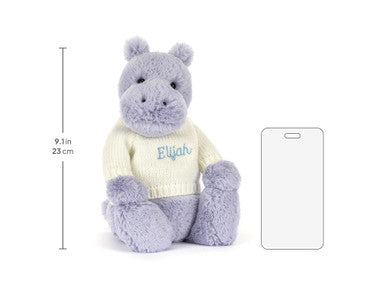 Hippopotame timide avec pull crème personnalisé