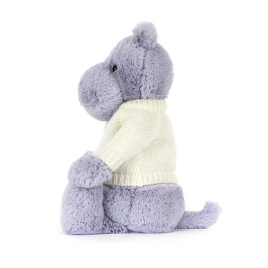 Hippopotame timide avec pull crème personnalisé
