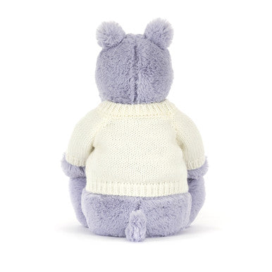 Hippopotame timide avec pull crème personnalisé