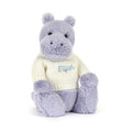 Hippopotame timide avec pull crème personnalisé