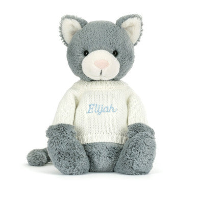 Chaton timide avec pull crème personnalisé