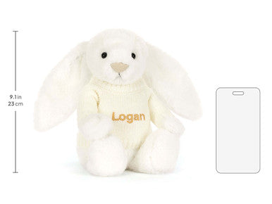 Bashful Luxe Bunny Luna avec pull crème personnalisé