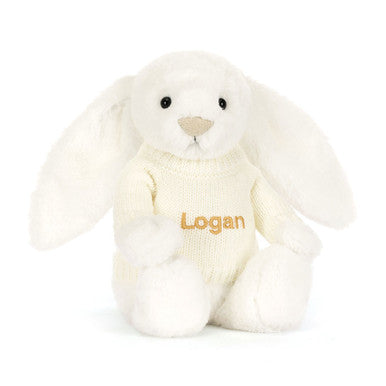 Bashful Luxe Bunny Luna avec pull crème personnalisé