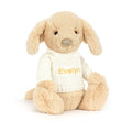 Bashful Luxe Puppy Orlando avec pull crème personnalisé