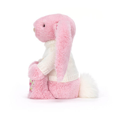 Blushkin Blossom Luxe Bunny avec pull crème personnalisé