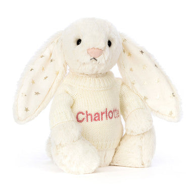 Bashful Twinkle Bunny avec pull crème personnalisé