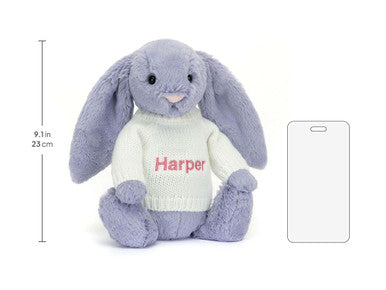 Lapin alto timide avec pull crème personnalisé