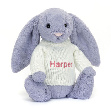 Lapin alto timide avec pull crème personnalisé