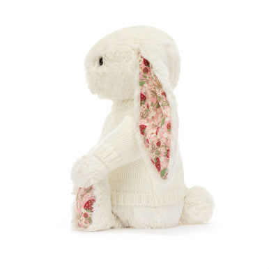 Blossom Cream Bunny 'Berry' avec pull crème personnalisé