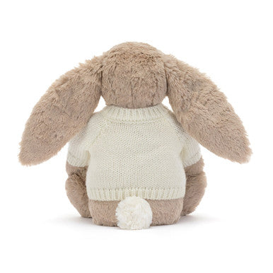 Blossom Beige Bunny 'Petal' avec pull crème personnalisé