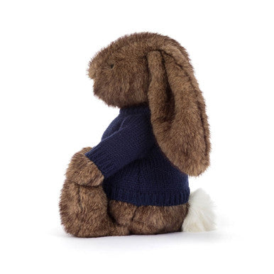 Hoppleston Luxe Bunny avec pull bleu marine personnalisé