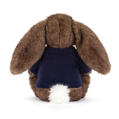 Hoppleston Luxe Bunny avec pull bleu marine personnalisé