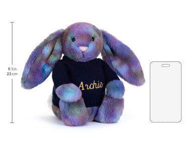 Zodihop Luxe Bunny avec pull bleu marine personnalisé