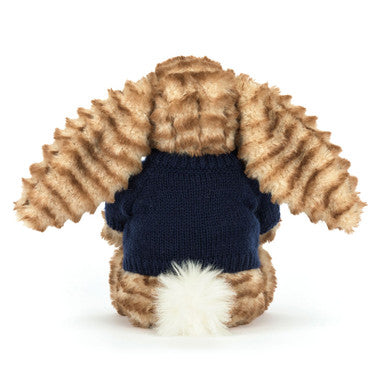 Bashful Luxe Bunny Juniper avec pull bleu marine personnalisé