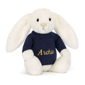 Bashful Luxe Bunny Luna avec pull bleu marine personnalisé