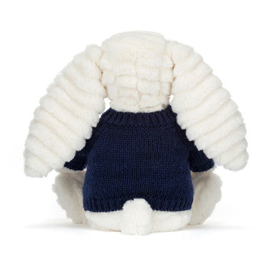 Bashful Luxe Bunny Nimbus avec pull bleu marine personnalisé