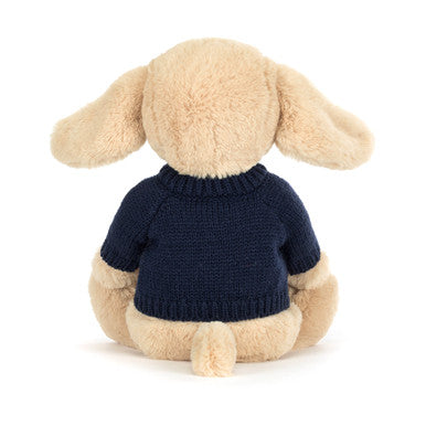 Bashful Luxe Puppy Orlando avec pull bleu marine personnalisé