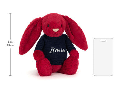 Bashful Luxe Bunny Scarlett avec pull bleu marine personnalisé