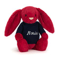 Bashful Luxe Bunny Scarlett avec pull bleu marine personnalisé