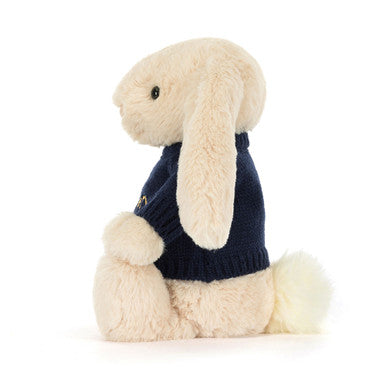 Bashful Luxe Bunny Willow avec pull bleu marine personnalisé