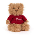 Bouffant ours Bartholomew avec pull rouge personnalisé