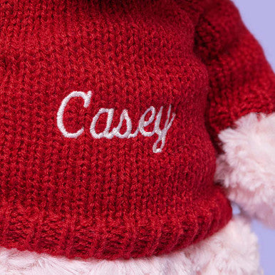 Ours Leola avec pull rouge personnalisé