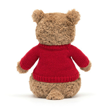 Ours Bartholomew avec pull rouge personnalisé
