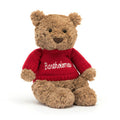 Ours Bartholomew avec pull rouge personnalisé