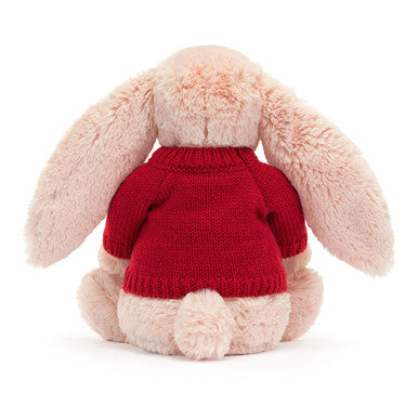 Lapin timide timide avec pull rouge personnalisé