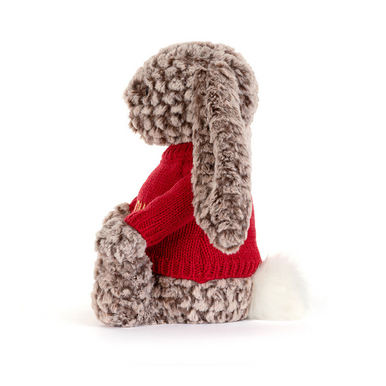 Bashful Luxe Bunny Pine avec pull rouge personnalisé