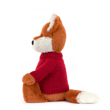 Petit renard timide avec pull rouge personnalisé