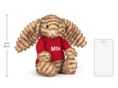 Bashful Luxe Bunny Juniper avec pull rouge personnalisé