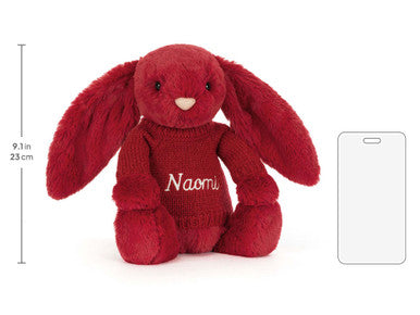 Bashful Luxe Bunny Scarlett avec pull rouge personnalisé