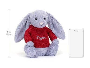 Lapin alto timide avec pull rouge personnalisé