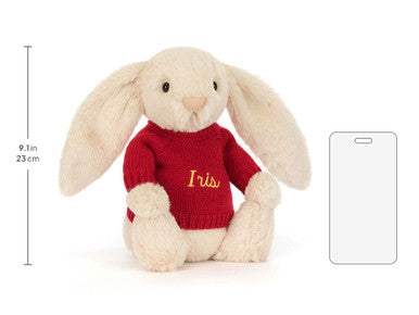 Bashful Luxe Bunny Willow avec pull rouge personnalisé