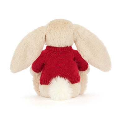 Bashful Luxe Bunny Willow avec pull rouge personnalisé