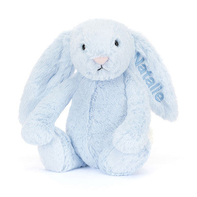 Medium Lapin bleu timide personnalisé