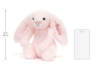 Lapin rose timide personnalisé Medium