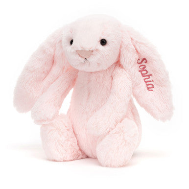 Lapin rose timide personnalisé Medium