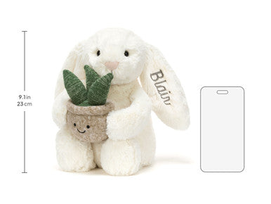 Lapin crème personnalisé avec plante