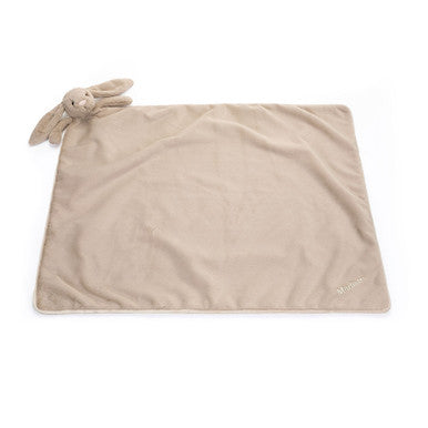 Doudou personnalisé en forme de lapin beige timide