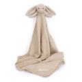 Doudou personnalisé en forme de lapin beige timide
