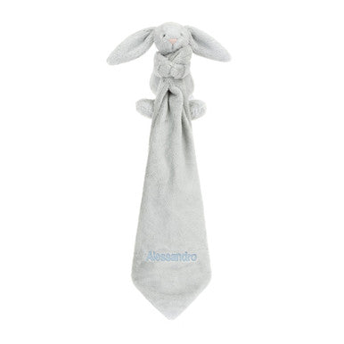 Sucette personnalisée en forme de lapin argenté timide